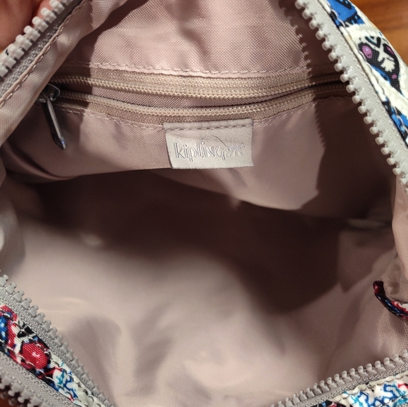 EUC. Kipling Alvar colorful geometric print + Monkey "Nathan" bag charm. RARE - Picture 6 of 9